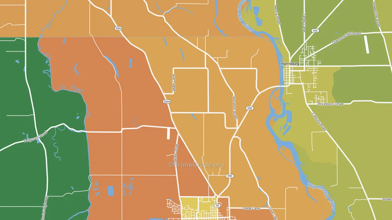 Lancaster, OR Map of Vandalism Rates