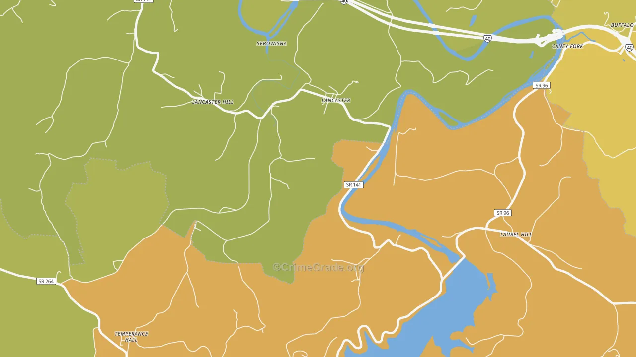 Lancaster, TN Map of Vandalism Rates