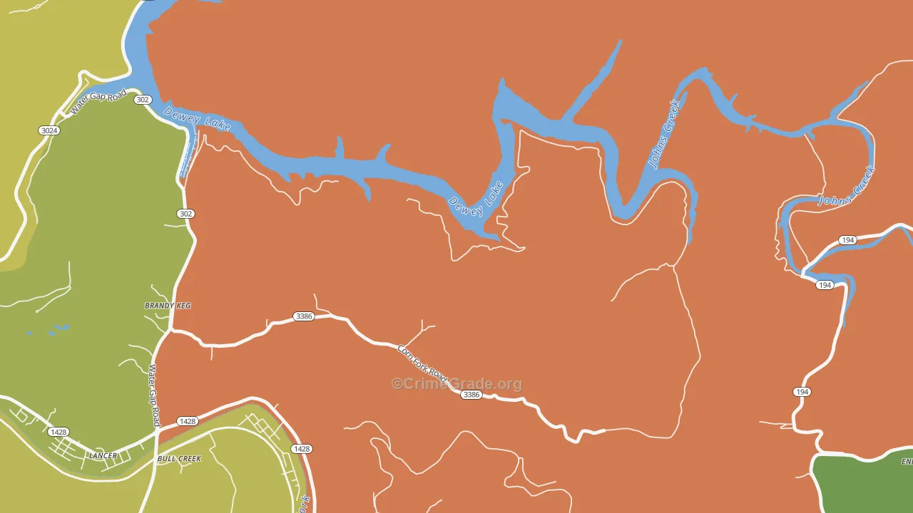 Lancer, KY Map of Vandalism Rates