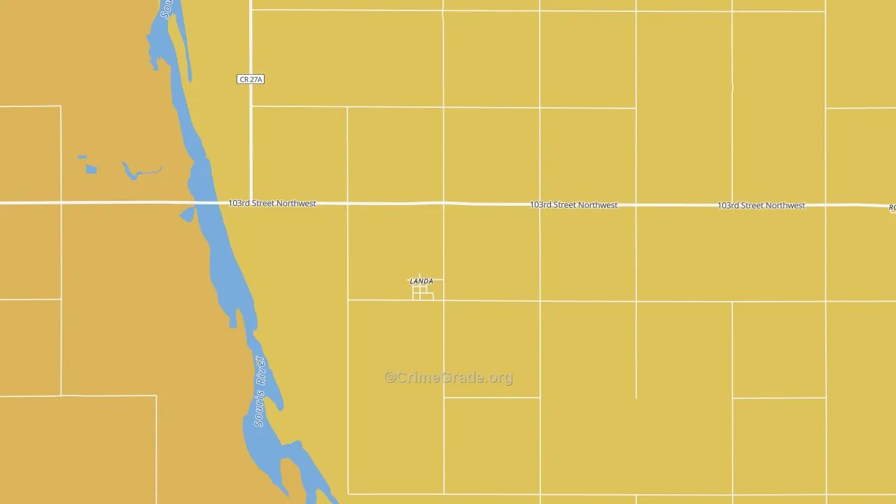 Landa, ND Map of Vandalism Rates