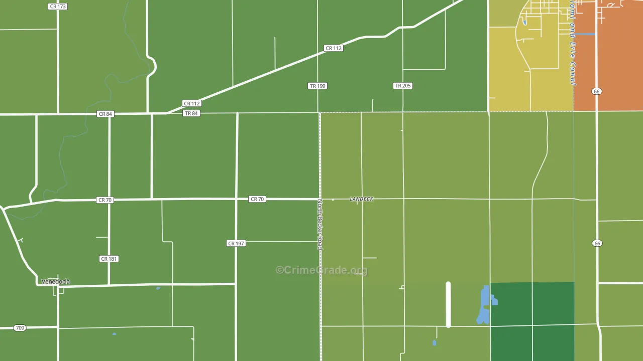Landeck, OH Map of Vandalism Rates