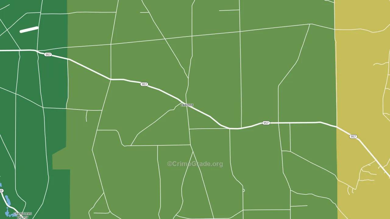 Lander, PA Map of Vandalism Rates