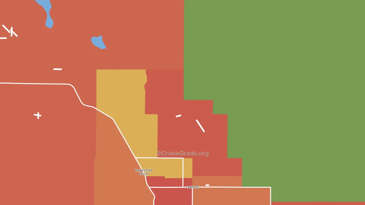 Landers, CA Map of Vandalism Rates