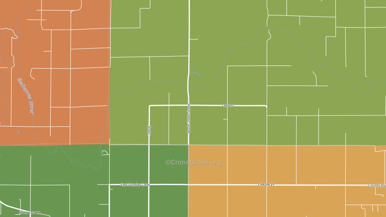 Landes, IL Map of Vandalism Rates