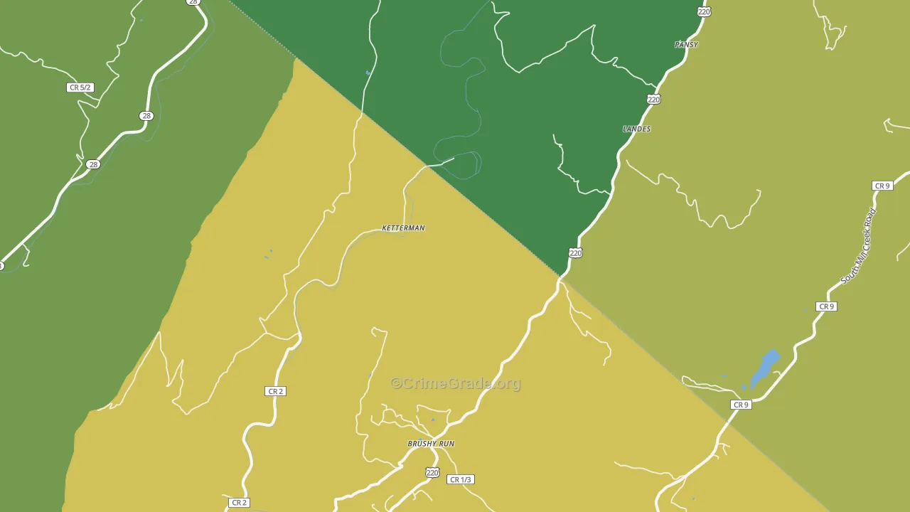 Landes, WV Map of Vandalism Rates