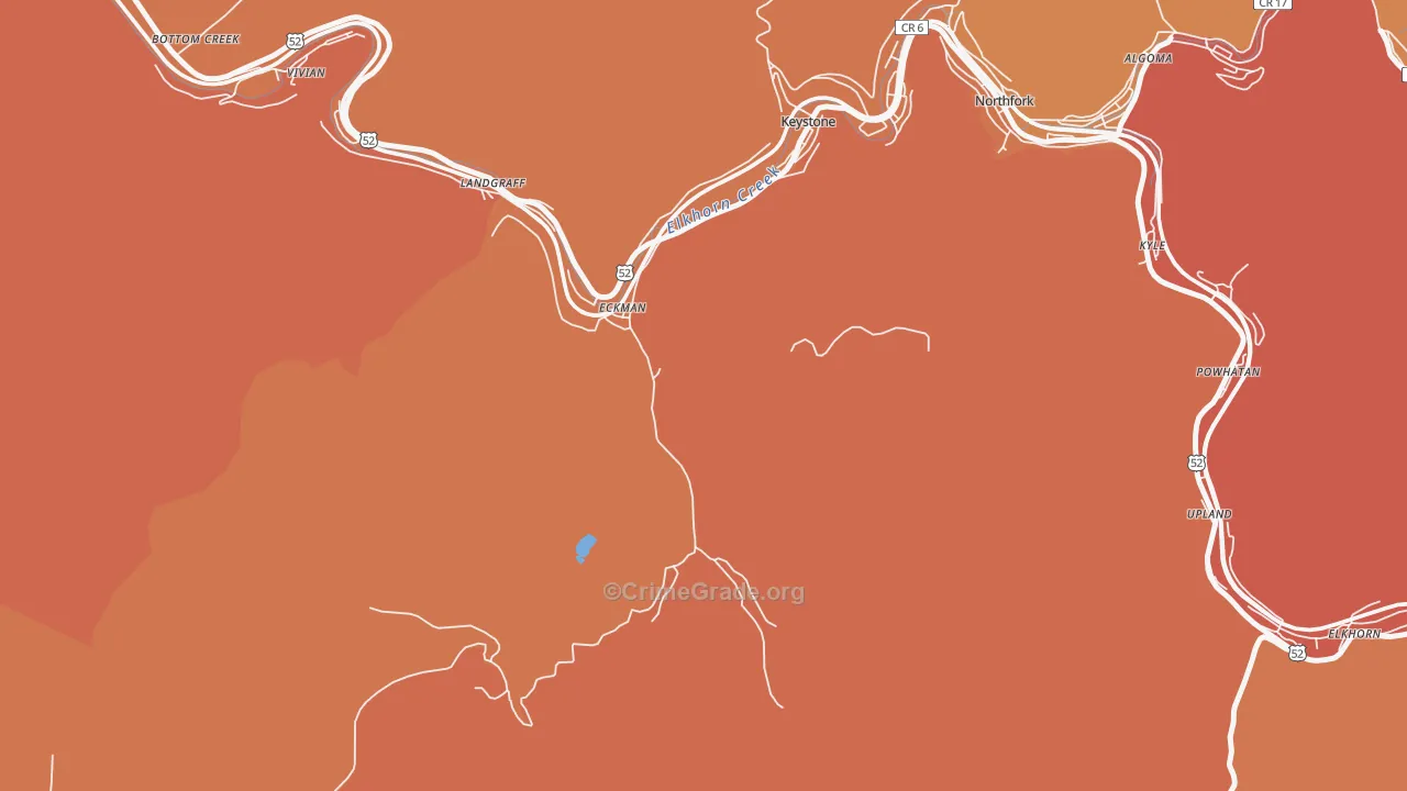 Landgraff, WV Map of Vandalism Rates