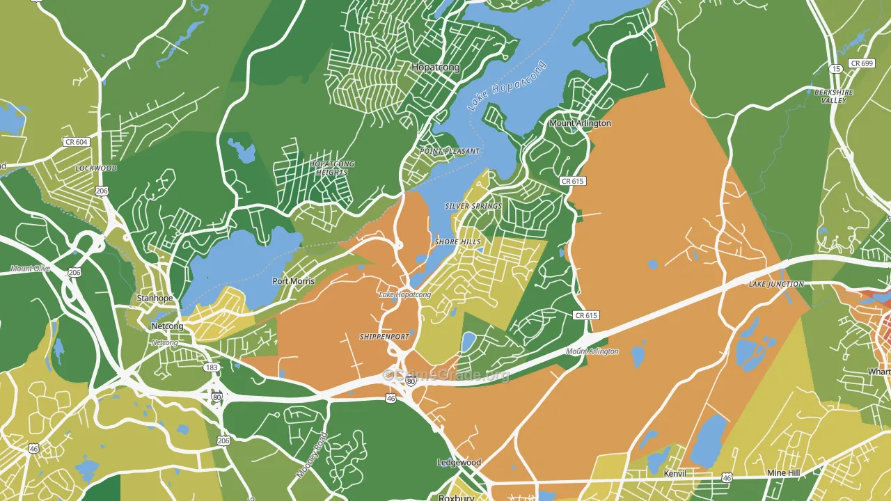 Landing, NJ Map of Vandalism Rates