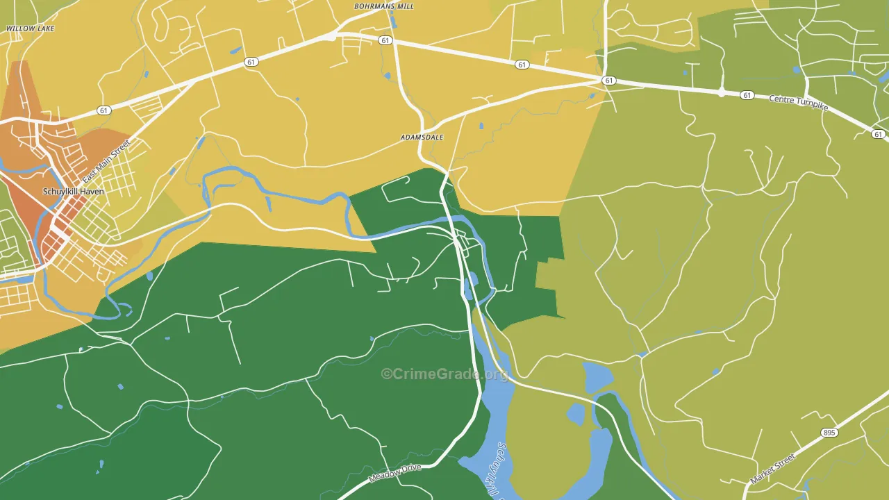 Landingville, PA Map of Vandalism Rates
