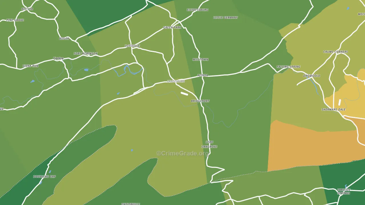 Landisburg, PA Map of Vandalism Rates