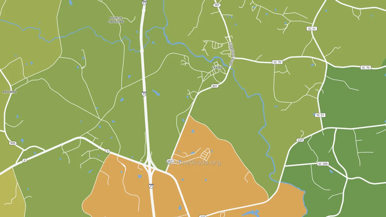 Lando, SC Map of Vandalism Rates