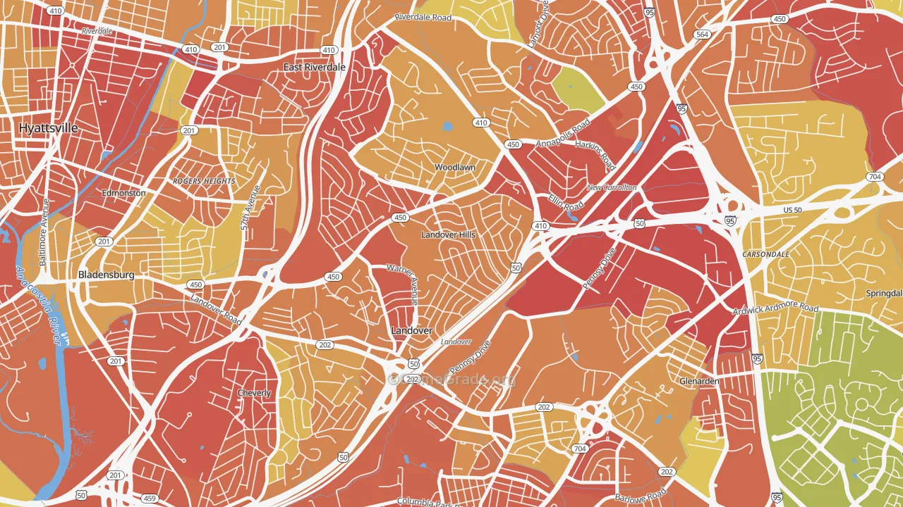 Landover Hills, MD Map of Vandalism Rates