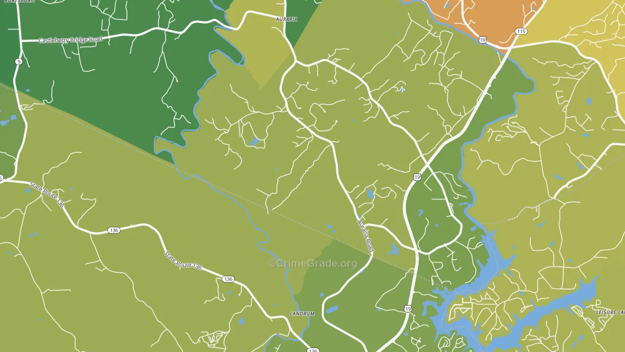 Landrum, GA Map of Vandalism Rates