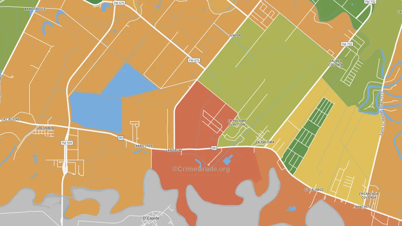 Landrum, TX Map of Vandalism Rates