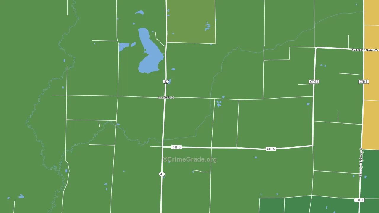 Landstad, WI Map of Vandalism Rates