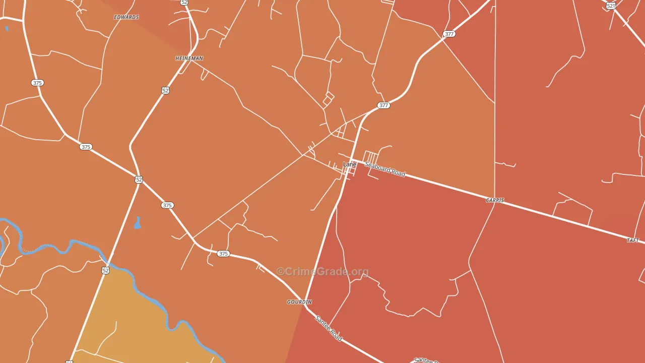 Lane, SC Map of Vandalism Rates