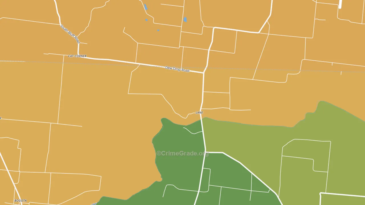 Lane, TN Map of Vandalism Rates