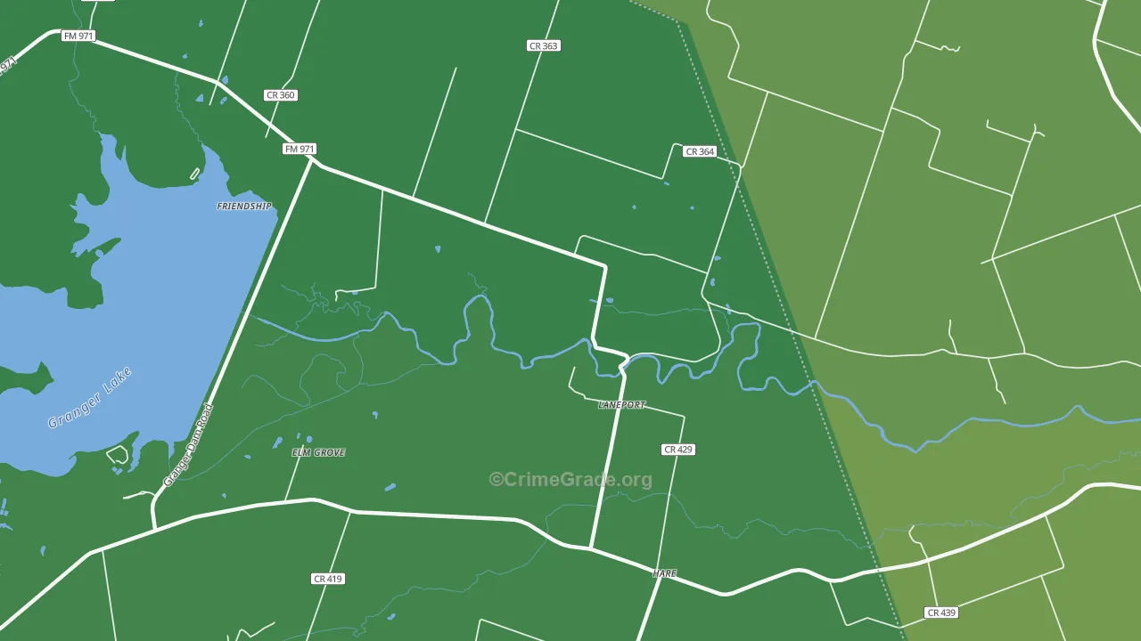 Laneport, TX Map of Vandalism Rates