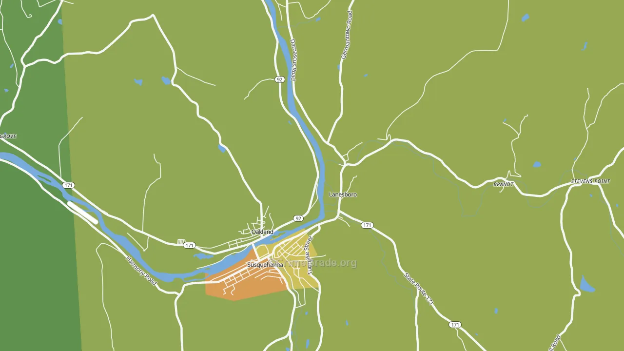 Lanesboro, PA Map of Vandalism Rates