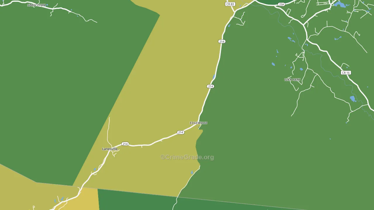 Lanesville, NY Map of Vandalism Rates
