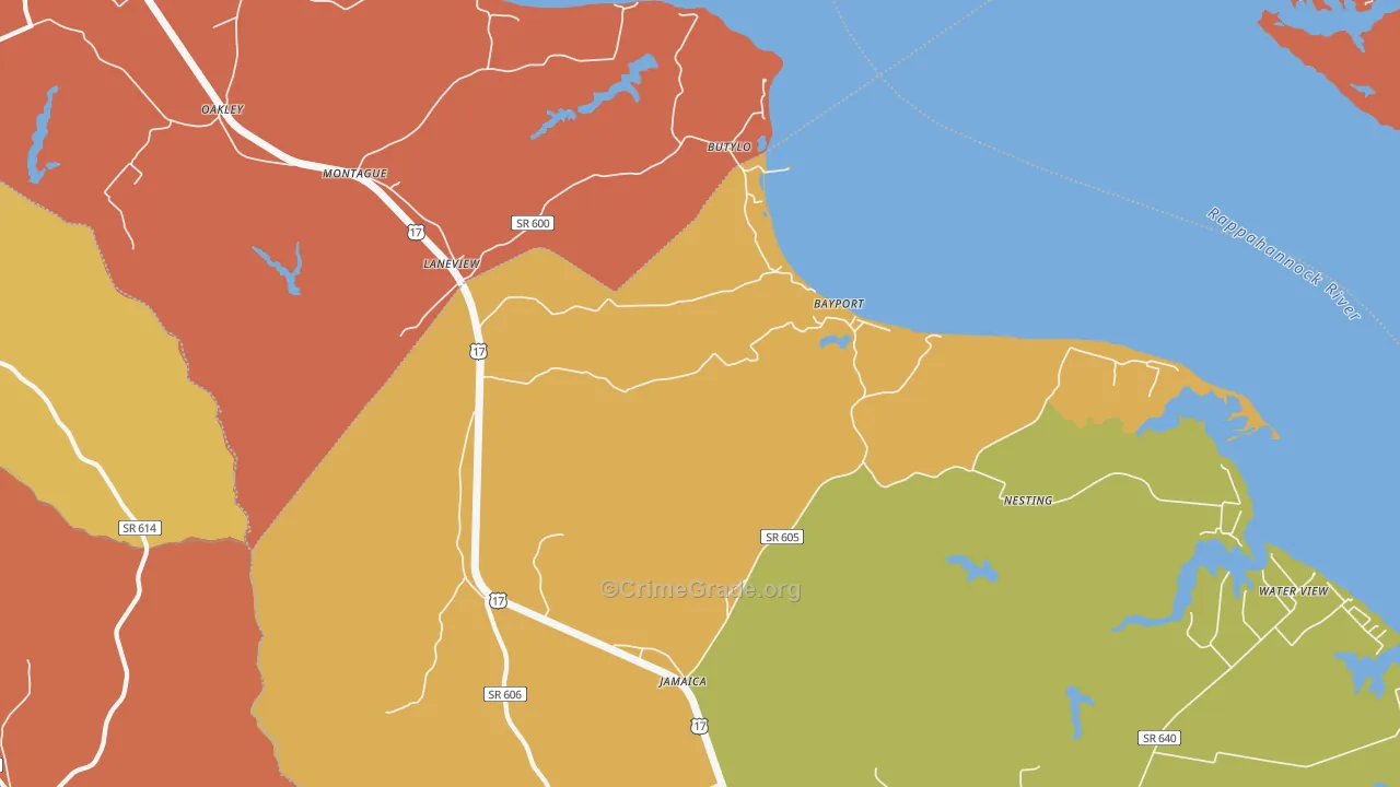 Laneview, VA Map of Vandalism Rates