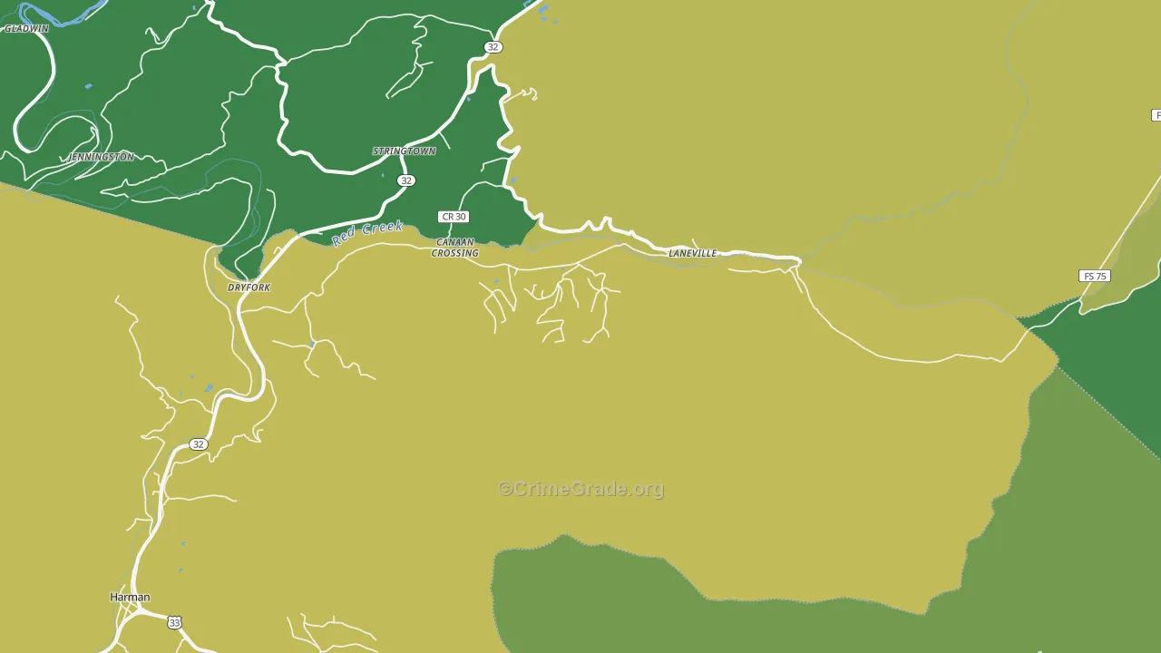 Laneville, WV Map of Vandalism Rates