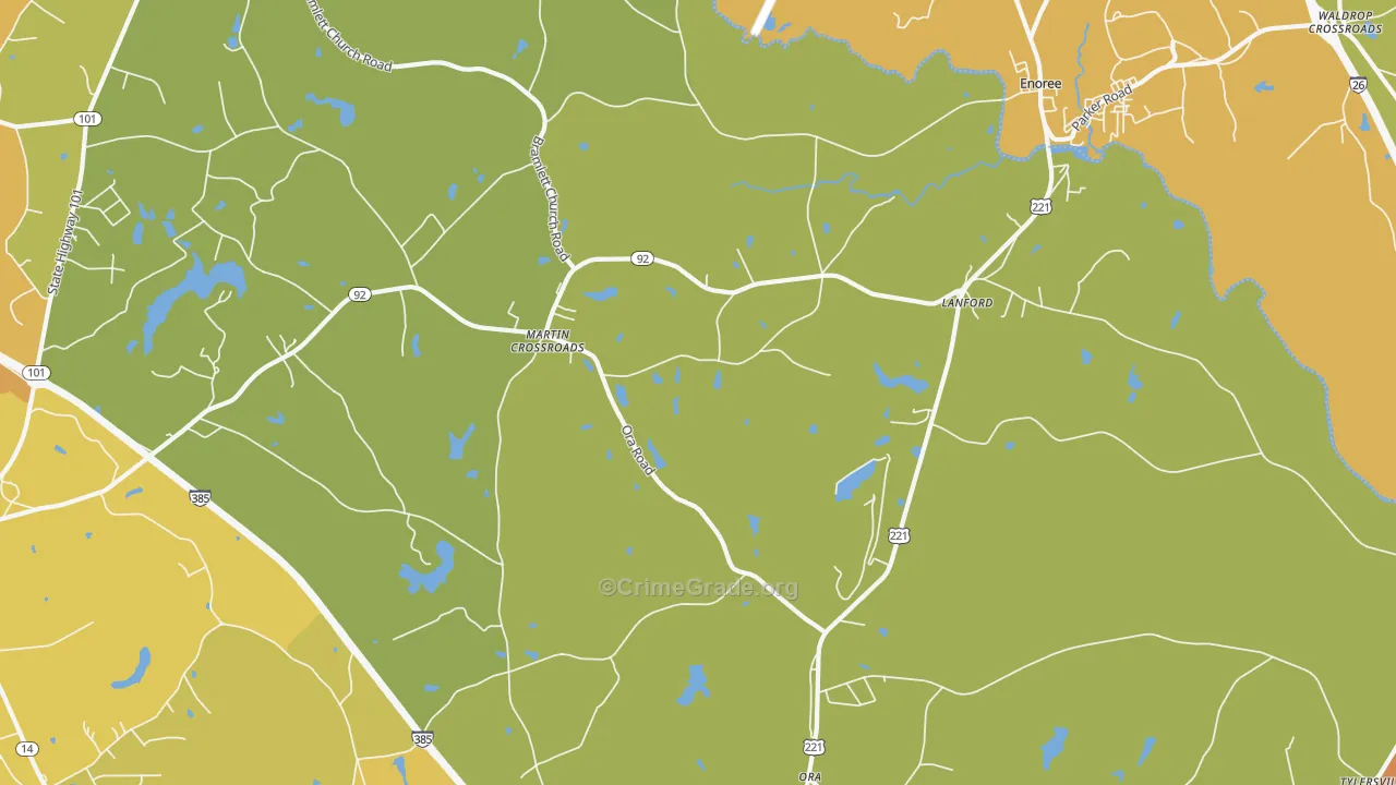 Lanford, SC Map of Vandalism Rates