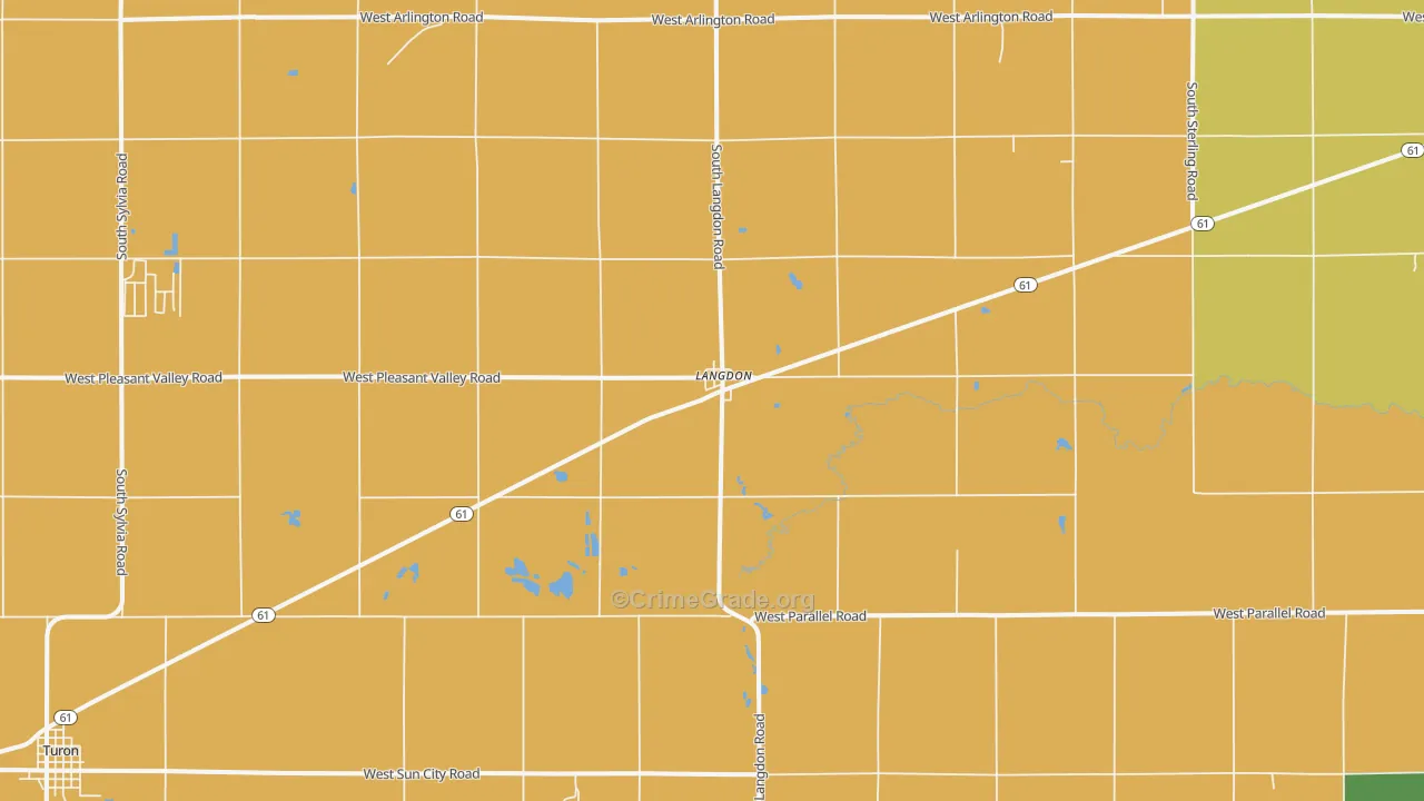 Langdon, KS Map of Vandalism Rates