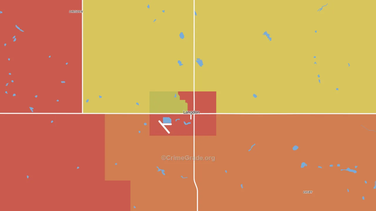 Langdon, ND Map of Vandalism Rates