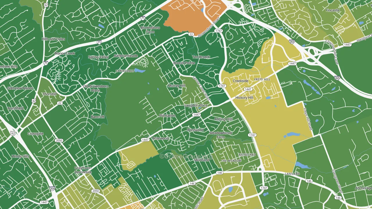 Langdon Place, KY Map of Vandalism Rates