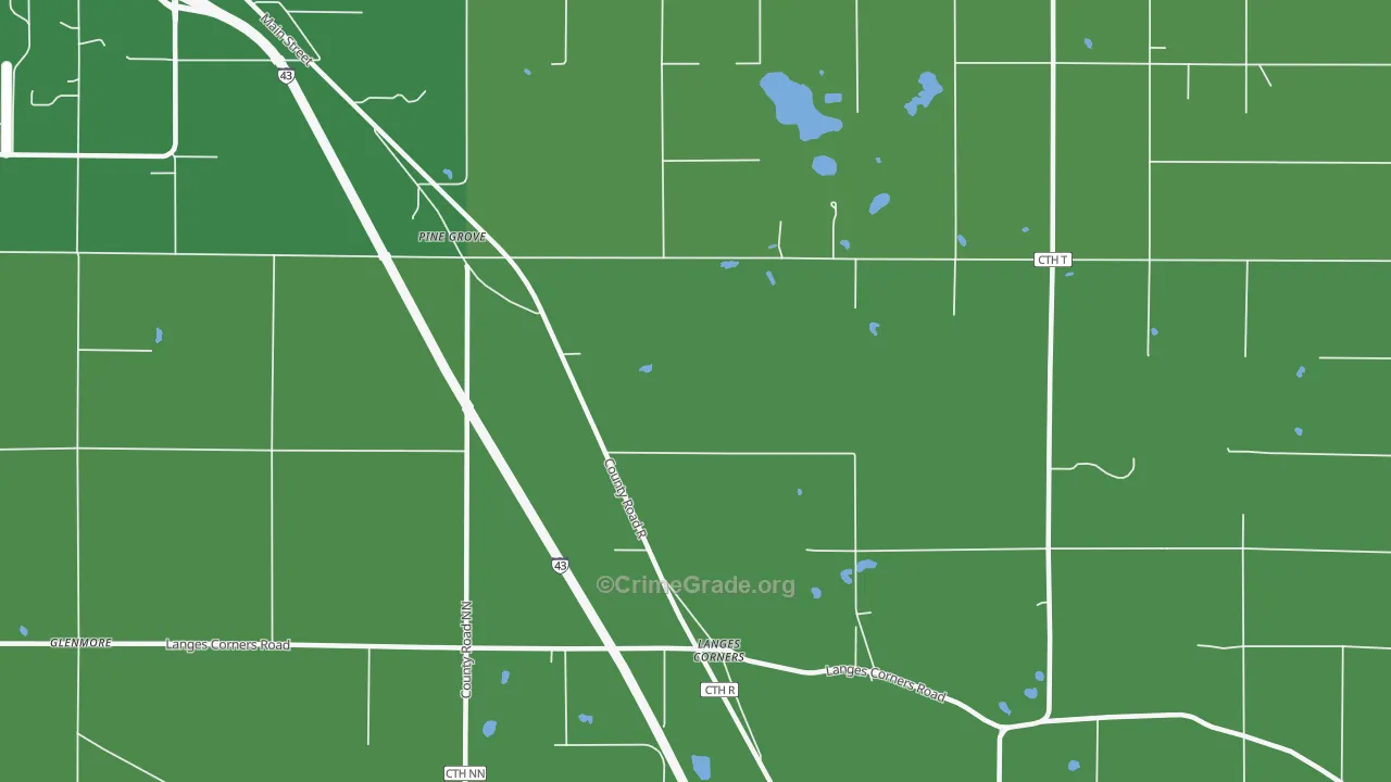 Langes Corners, WI Map of Vandalism Rates