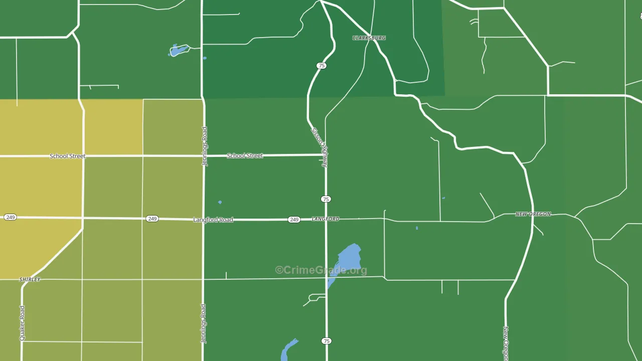 Langford, NY Map of Vandalism Rates
