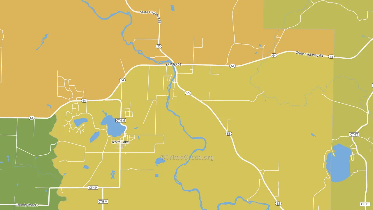 Langlade, WI Map of Vandalism Rates