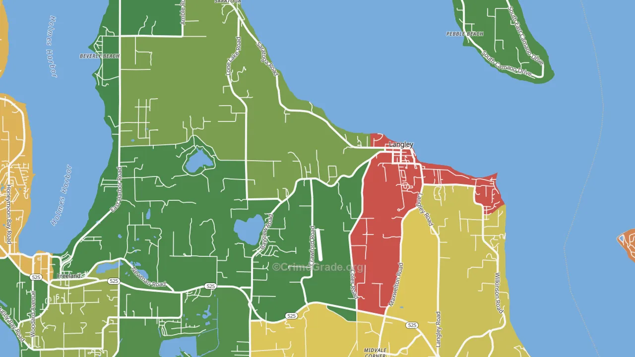 Langley, WA Map of Vandalism Rates