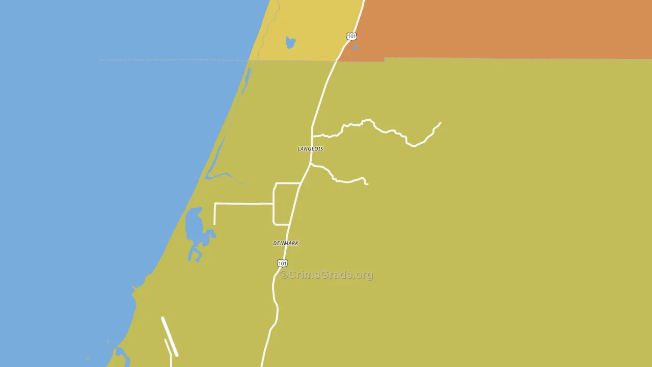 Langlois, OR Map of Vandalism Rates