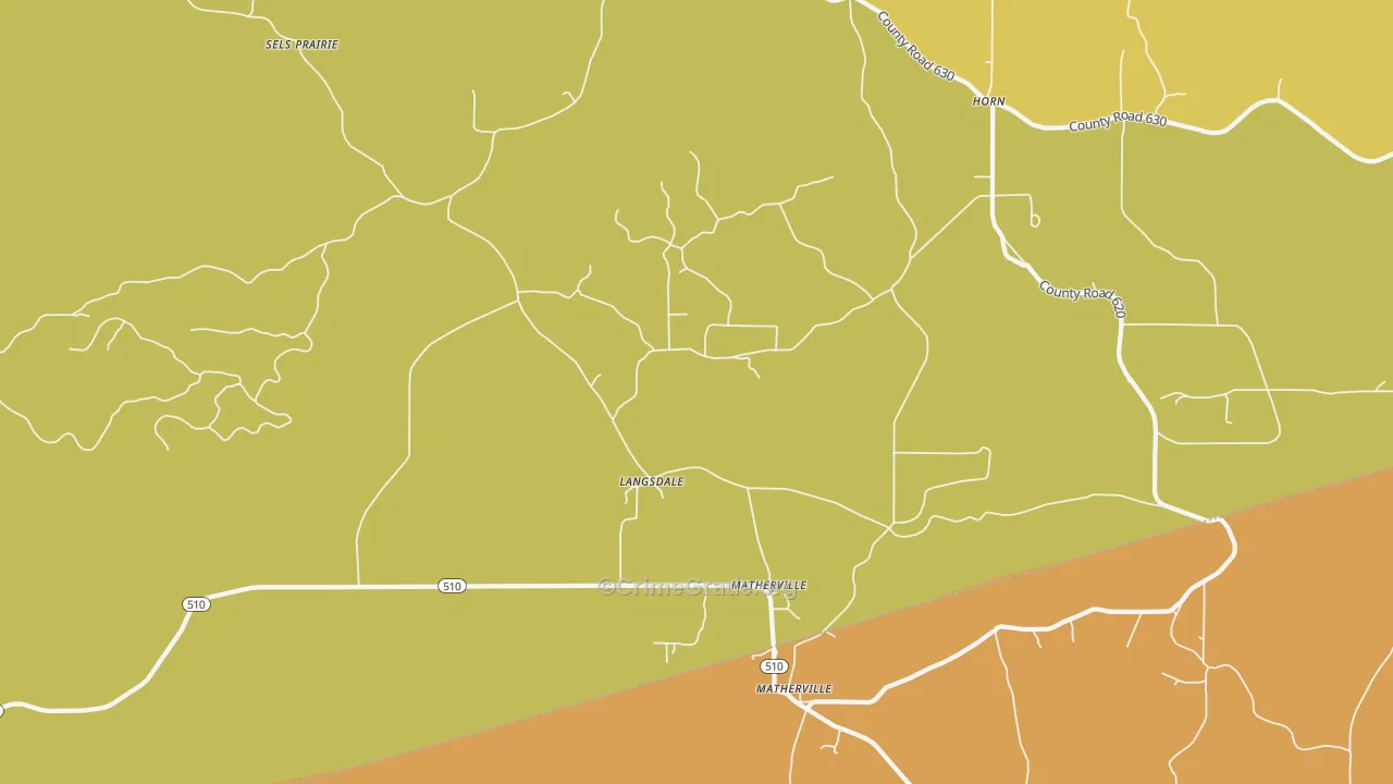 Langsdale, MS Map of Vandalism Rates