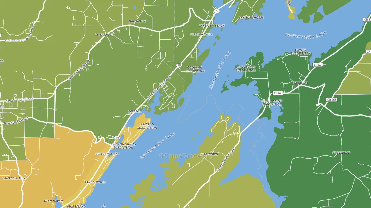 Langston, AL Map of Vandalism Rates