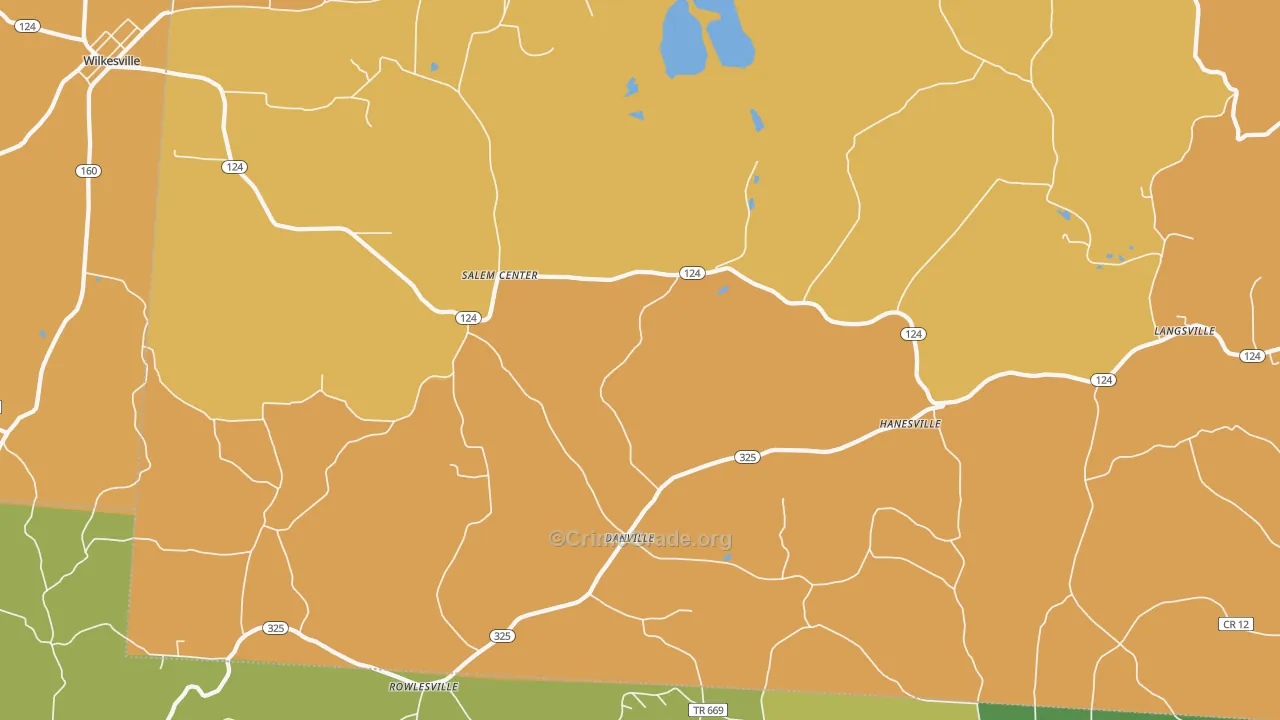 Langsville, OH Map of Vandalism Rates