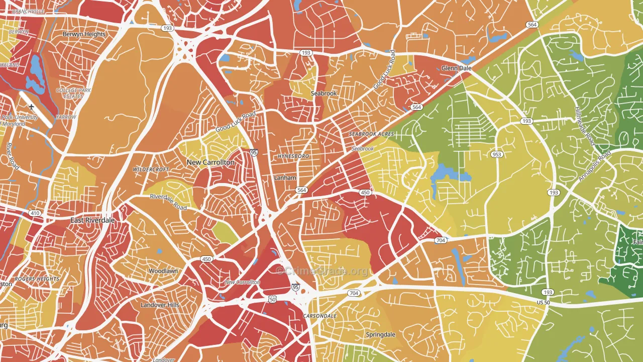 Lanham, MD Map of Vandalism Rates