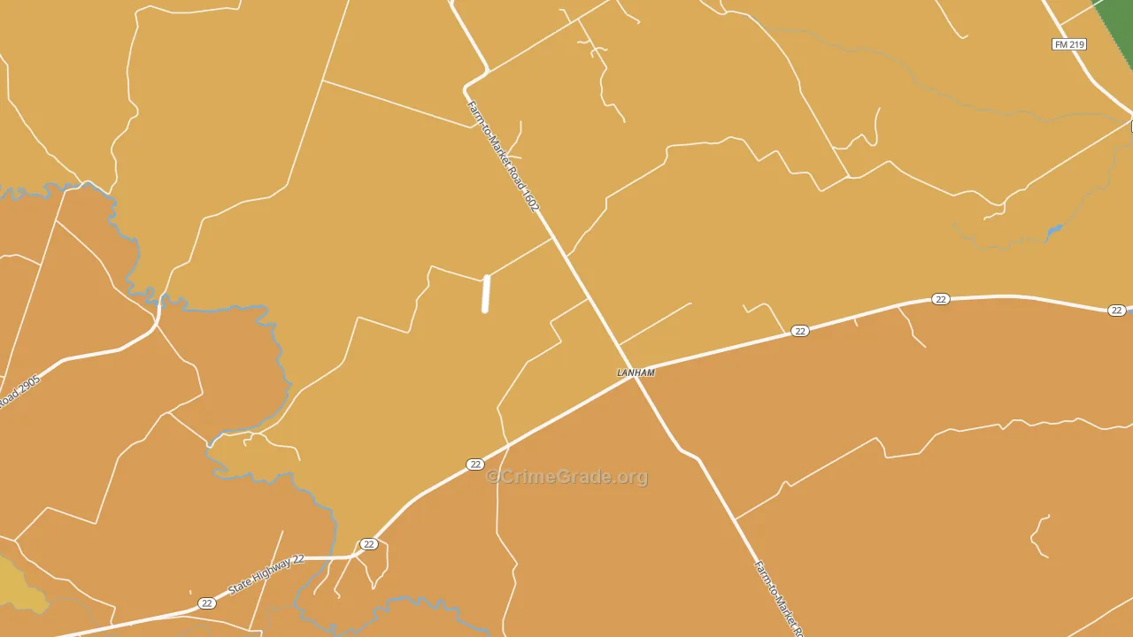Lanham, TX Map of Vandalism Rates