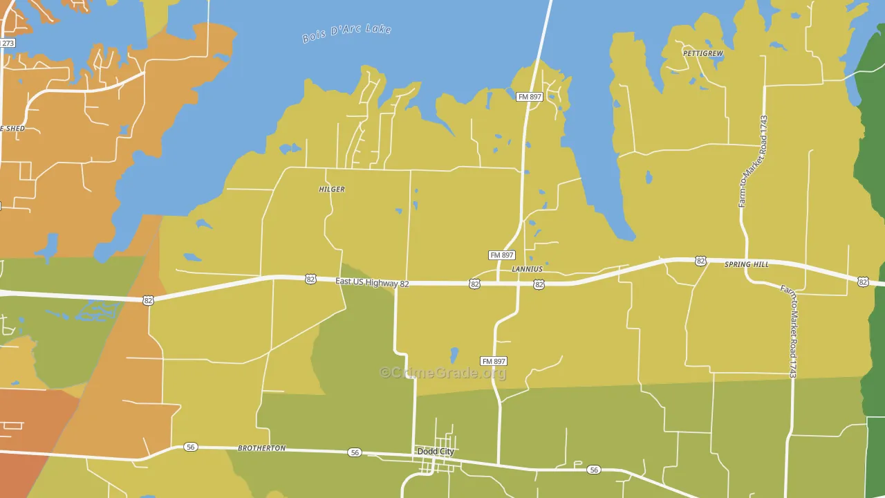 Lannius, TX Map of Vandalism Rates