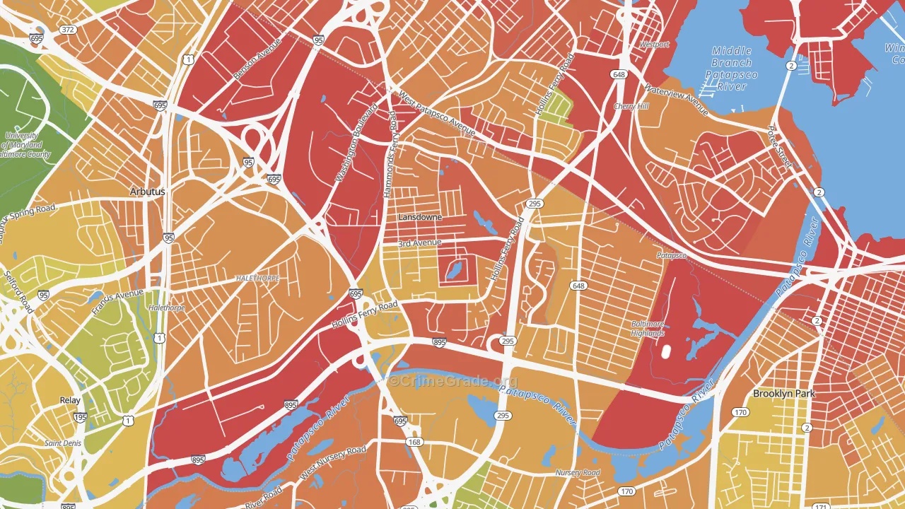 Lansdowne, MD Map of Vandalism Rates