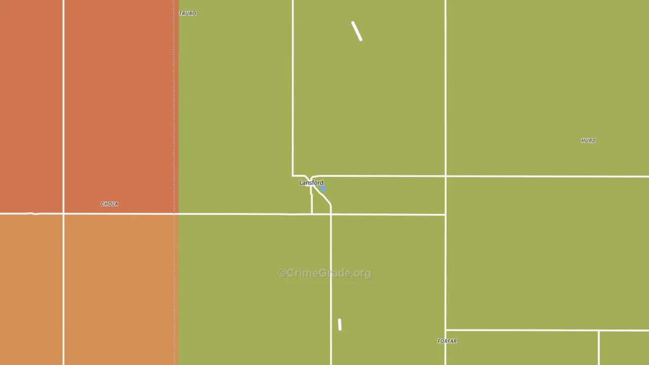 Lansford, ND Map of Vandalism Rates