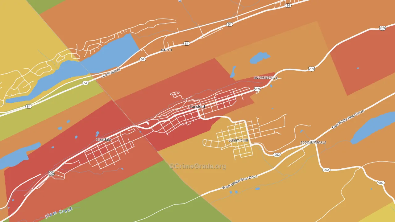 Lansford, PA Map of Vandalism Rates