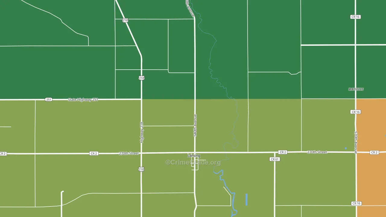 Lansing, MN Map of Vandalism Rates