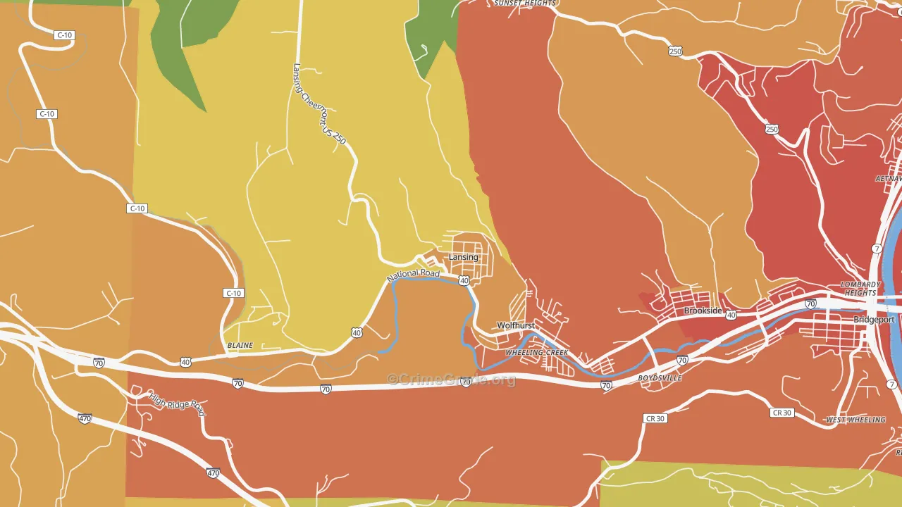 Lansing, OH Map of Vandalism Rates