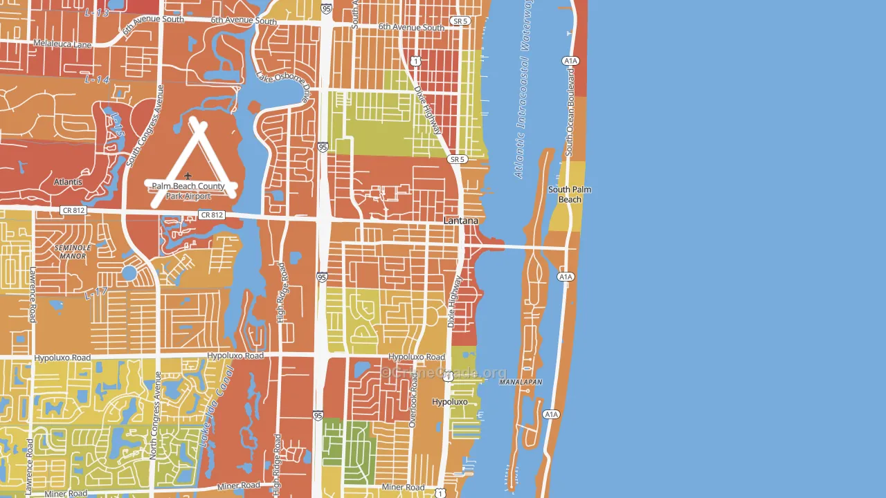 Lantana, FL Map of Vandalism Rates