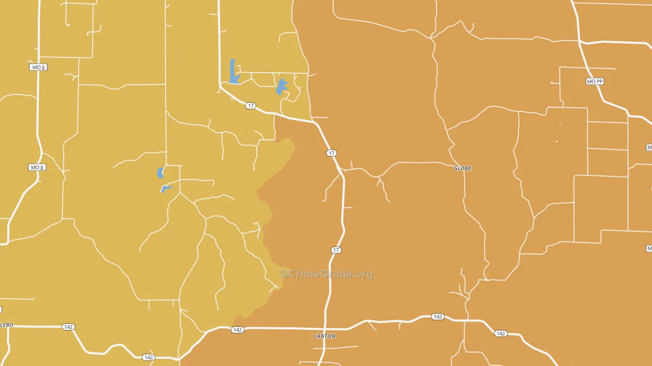 Lanton, MO Map of Vandalism Rates