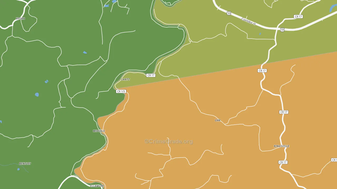Lantz, WV Map of Vandalism Rates