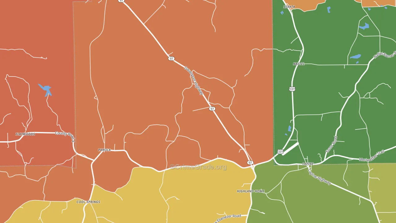 Lapine, AL Map of Vandalism Rates