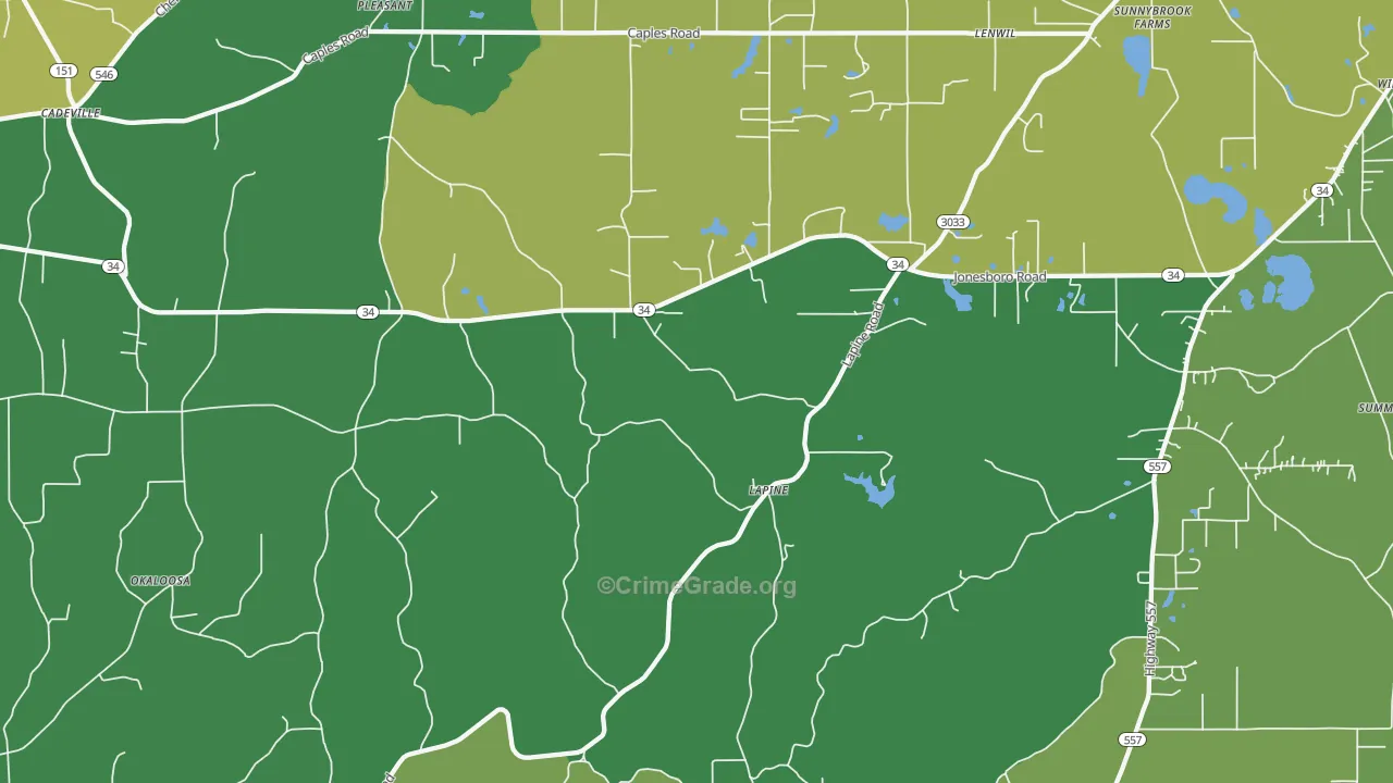 Lapine, LA Map of Vandalism Rates